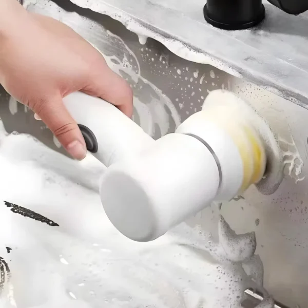 Escova Elétrica de Limpeza Sem Fio 5 em 1 Limpador Para Cozinha e Banheiro Multiuso - Imagem 4