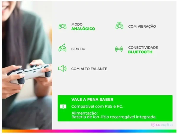 Controle PS5 para PC sem Fio DualSense - Imagem 2